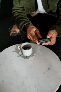 picture of customer sitting at restaurant table